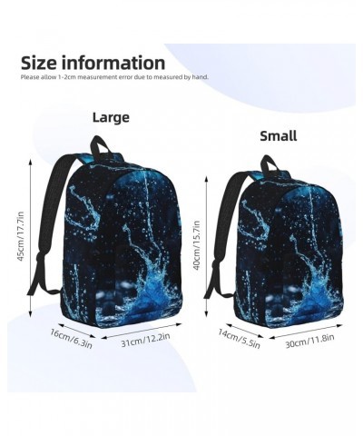 Tranquil Water Print Unisex Canvas Bag Canvas Shoulder Pouch Pack Lightweight Backpack For Woman Lady Black Small $21.03 Back...