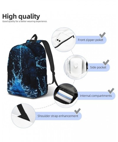 Tranquil Water Print Unisex Canvas Bag Canvas Shoulder Pouch Pack Lightweight Backpack For Woman Lady Black Small $21.03 Back...