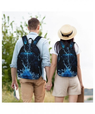 Tranquil Water Print Unisex Canvas Bag Canvas Shoulder Pouch Pack Lightweight Backpack For Woman Lady Black Small $21.03 Back...