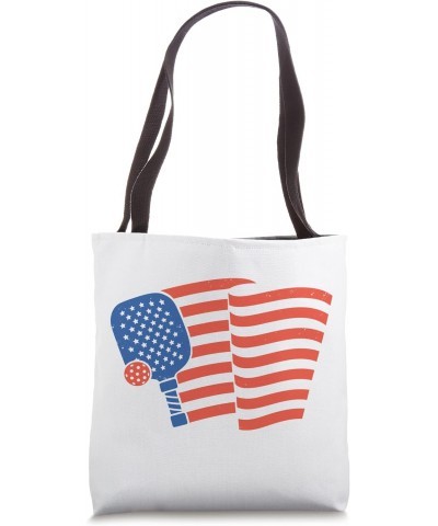 US Flag Pickleball Vintage American Flag Pickleball Flag Tote Bag $12.00 Totes