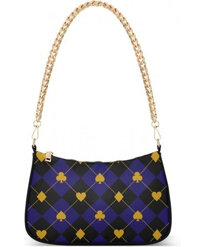 Purple Pink Exotic Pattern Purses for Going out Chain Shoulder Bag Small with Zipper Black Royal Blue Plaid $17.04 Shoulder Bags