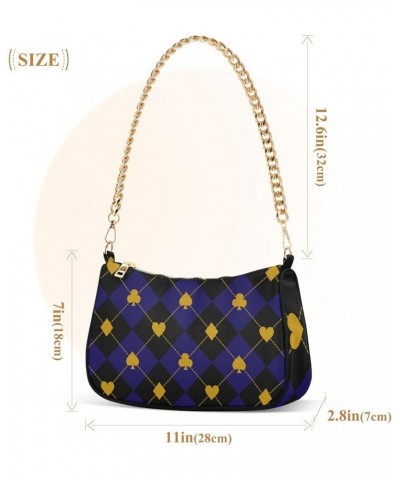 Purple Pink Exotic Pattern Purses for Going out Chain Shoulder Bag Small with Zipper Black Royal Blue Plaid $17.04 Shoulder Bags