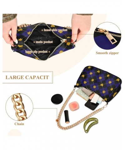 Purple Pink Exotic Pattern Purses for Going out Chain Shoulder Bag Small with Zipper Black Royal Blue Plaid $17.04 Shoulder Bags