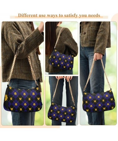 Purple Pink Exotic Pattern Purses for Going out Chain Shoulder Bag Small with Zipper Black Royal Blue Plaid $17.04 Shoulder Bags