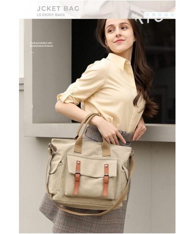 Womens Crossbody Handbags Canvas Shoulder Purse Daily Shopper Satchel Work Bag Travel Purse Top Handle Tote Bag Khaki $18.87 ...