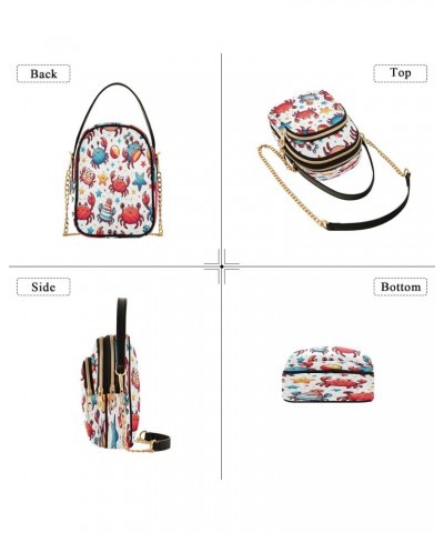 Quilted Crossbody Bags for Women,Cute Crabs Women's Crossbody Handbags Small Travel Purses Phone Bag $10.56 Crossbody Bags