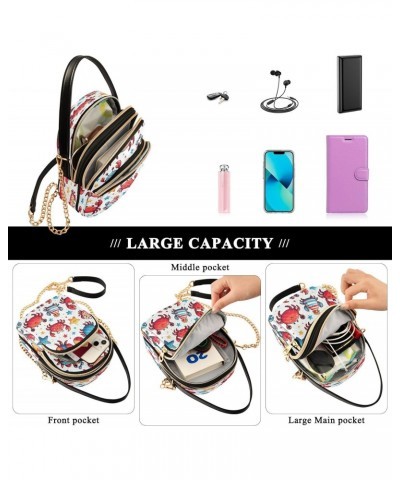 Quilted Crossbody Bags for Women,Cute Crabs Women's Crossbody Handbags Small Travel Purses Phone Bag $10.56 Crossbody Bags