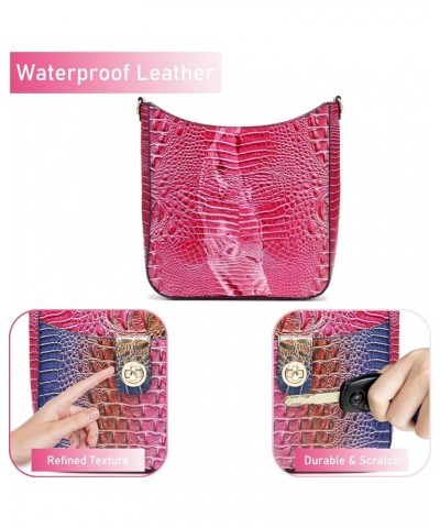 Ladies Tote Leather Bags for Women Crocodile Pattern HandBag Large Capacity Shoulder Purse Colorful Rose&blue $21.15 Totes