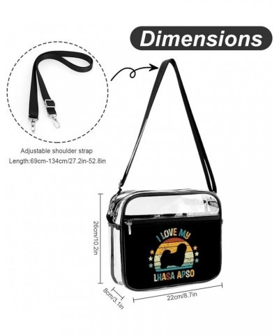 My-pitbull Pattern Clear Crossbody Shoulder Purse Bag for Men Women, Stadium Clear Messenger Bag Style $11.25 Crossbody Bags