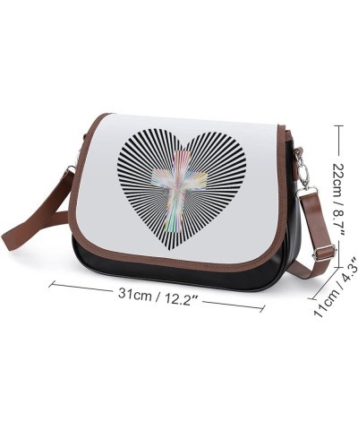 Printed Shoulder Crossbody Bag Leather Hobo Bags Medium Ladies Top Handles Satchels Badge Icon Color8 $21.00 Hobo Bags