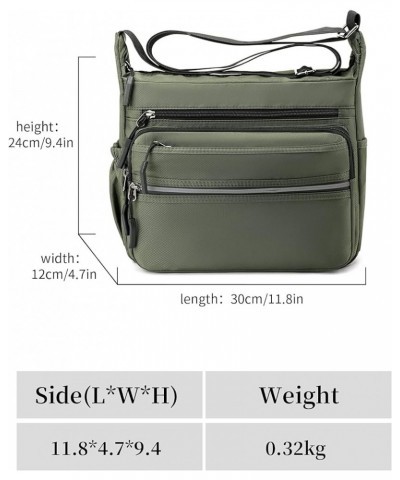 Nylon Crossbody Bags for Men Lightweight Shoulder Bag Multipockets Business Messenger Purses Handbags Green $29.22 Totes