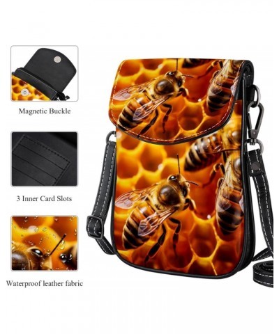 Crossbody Bags for Women,Crossbody Bag Men,Small Sling Bag,Animal Bees on Honey Comb,Crossbody Purse $11.39 Crossbody Bags