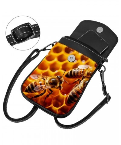 Crossbody Bags for Women,Crossbody Bag Men,Small Sling Bag,Animal Bees on Honey Comb,Crossbody Purse $11.39 Crossbody Bags