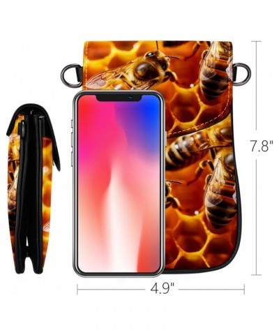 Crossbody Bags for Women,Crossbody Bag Men,Small Sling Bag,Animal Bees on Honey Comb,Crossbody Purse $11.39 Crossbody Bags