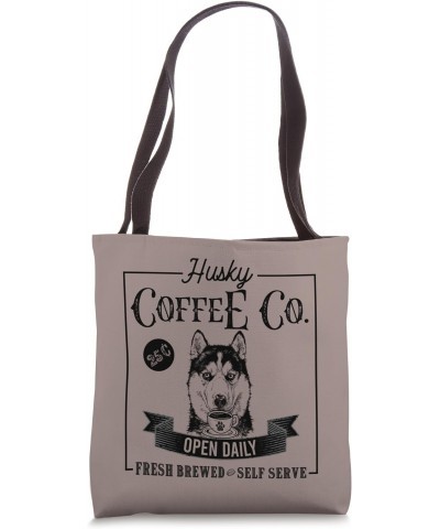 Retro Siberian Husky Coffee Funny Dog Mom Coffee Lover Tote Bag $14.99 Totes