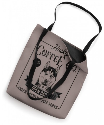 Retro Siberian Husky Coffee Funny Dog Mom Coffee Lover Tote Bag $14.99 Totes