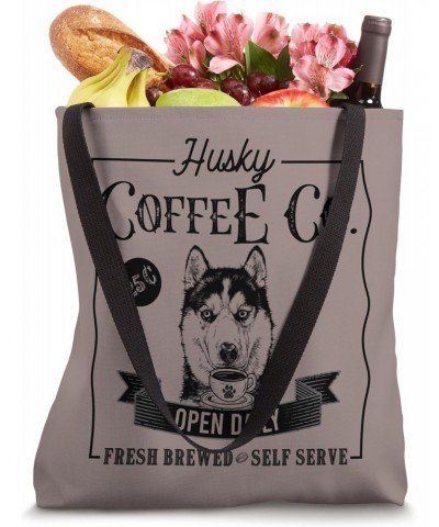 Retro Siberian Husky Coffee Funny Dog Mom Coffee Lover Tote Bag $14.99 Totes