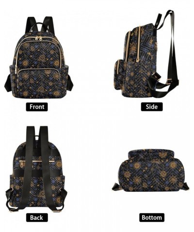 Blue White Floral Leaf Backpack Purse Women Quilted Anti Theft Travel Backpack Ornate Floral Texture Medium $23.00 Backpacks