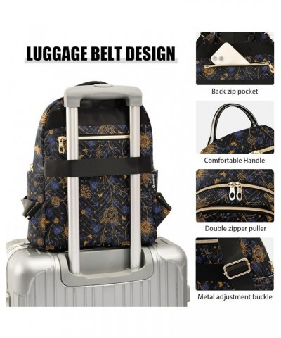 Blue White Floral Leaf Backpack Purse Women Quilted Anti Theft Travel Backpack Ornate Floral Texture Medium $23.00 Backpacks