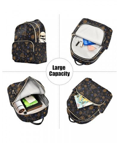 Blue White Floral Leaf Backpack Purse Women Quilted Anti Theft Travel Backpack Ornate Floral Texture Medium $23.00 Backpacks