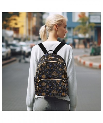 Blue White Floral Leaf Backpack Purse Women Quilted Anti Theft Travel Backpack Ornate Floral Texture Medium $23.00 Backpacks