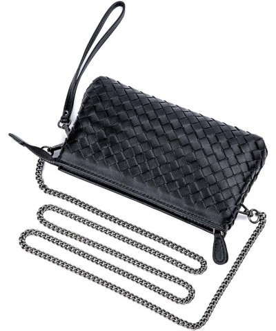 Women's Woven Crossbody Wallet Evening Small Handbag Woven Shoulder Bag Woven Wallet with Chain Crossbody Bag Shenlanse $31.7...