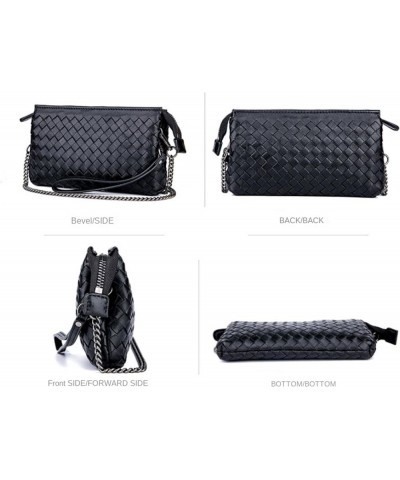 Women's Woven Crossbody Wallet Evening Small Handbag Woven Shoulder Bag Woven Wallet with Chain Crossbody Bag Shenlanse $31.7...