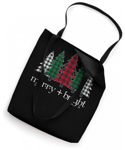 merry and bright red buffalo plaid trees Tote Bag $10.29 Totes