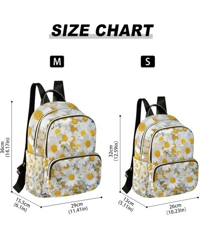 White Daisy Flowers Backpack Purse for Women Anti Theft Backpack Small Travel Backpack Shoulder Bag Small(11.41'' x 6.1'' x 1...