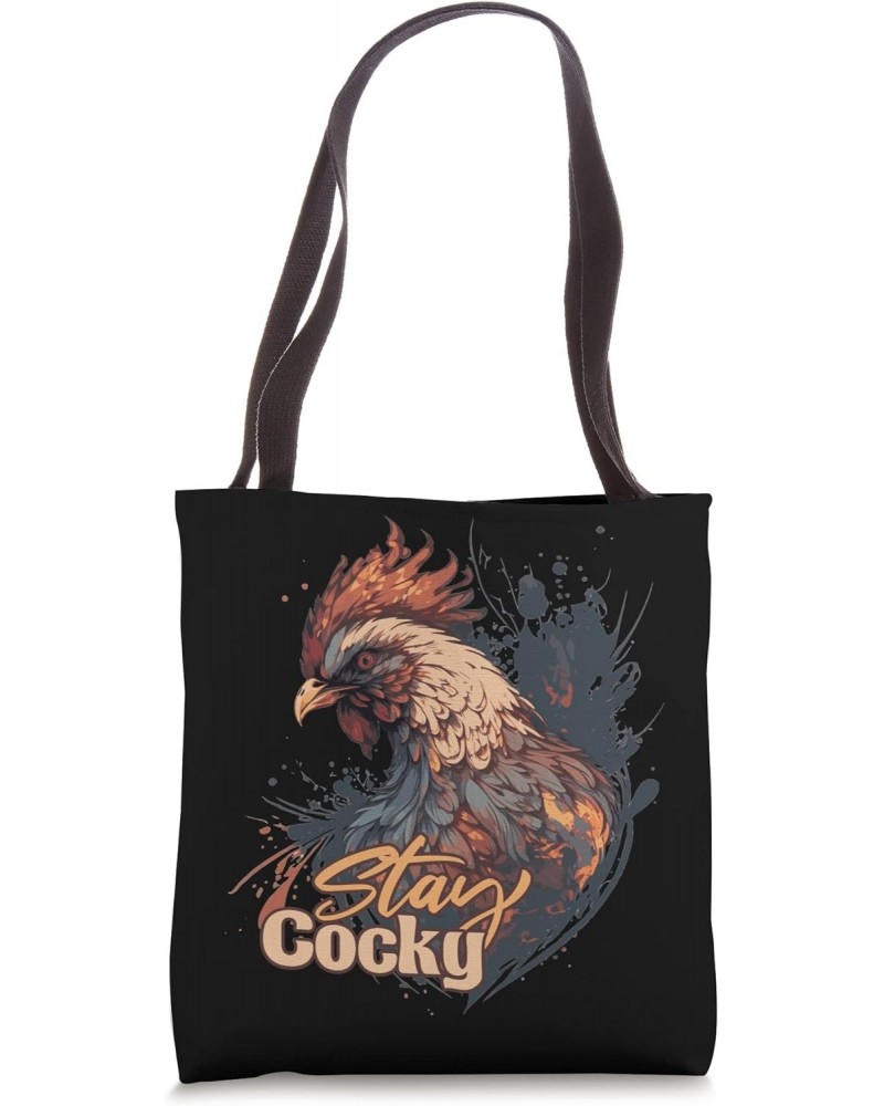 Stay Cocky Funny Chicken Humor Farm Animal Lover Tote Bag $9.89 Totes