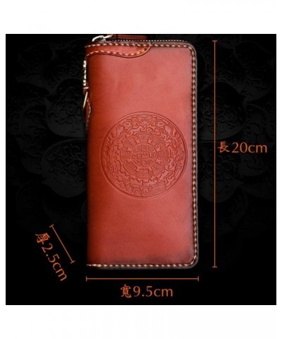 Retro Classic! Jiugong Wallet! Handmade Men's Long Zipper Bag Cowhide Clip Vintage Leather Clutch Bag (Color : A1pcs) B1pcs $...