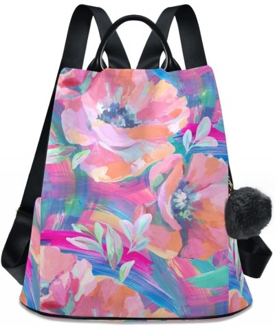 Backpack Purse for Women Fashion Travel Anti-theft Colorful Poppy Flower Tie Dye Daypack Casual Shoulder Bag Medium Size $24....