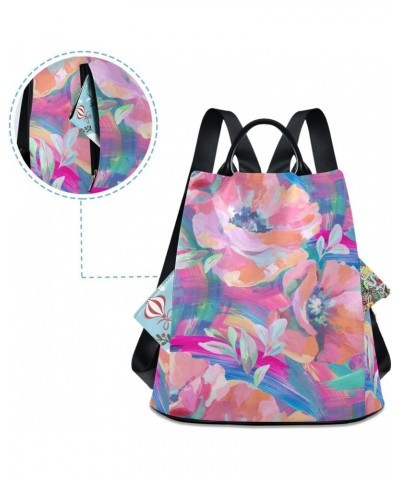 Backpack Purse for Women Fashion Travel Anti-theft Colorful Poppy Flower Tie Dye Daypack Casual Shoulder Bag Medium Size $24....