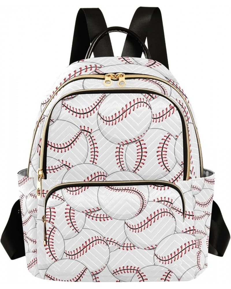 Women Backpack Cute Baseball Anti-Theft Travel Backpack with Luggage Belt Lightweight Handbag Lady Purse Roomy Double Zipper ...