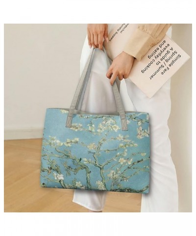 Women's Van Gogh Art 3D Print PU Leather Large Shoulder Bag Satchel Handbags Tote Bags Vase With Irises $19.27 Totes