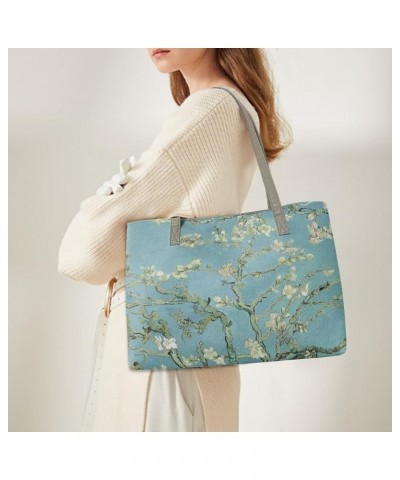 Women's Van Gogh Art 3D Print PU Leather Large Shoulder Bag Satchel Handbags Tote Bags Vase With Irises $19.27 Totes