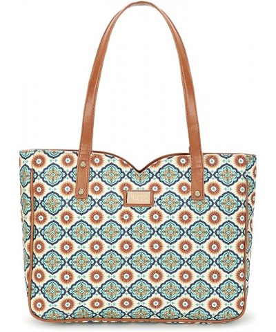 Printed Canvas Zipper Tote Handbag For Women Ladies (HO4015KL) Multicolour $24.47 Totes