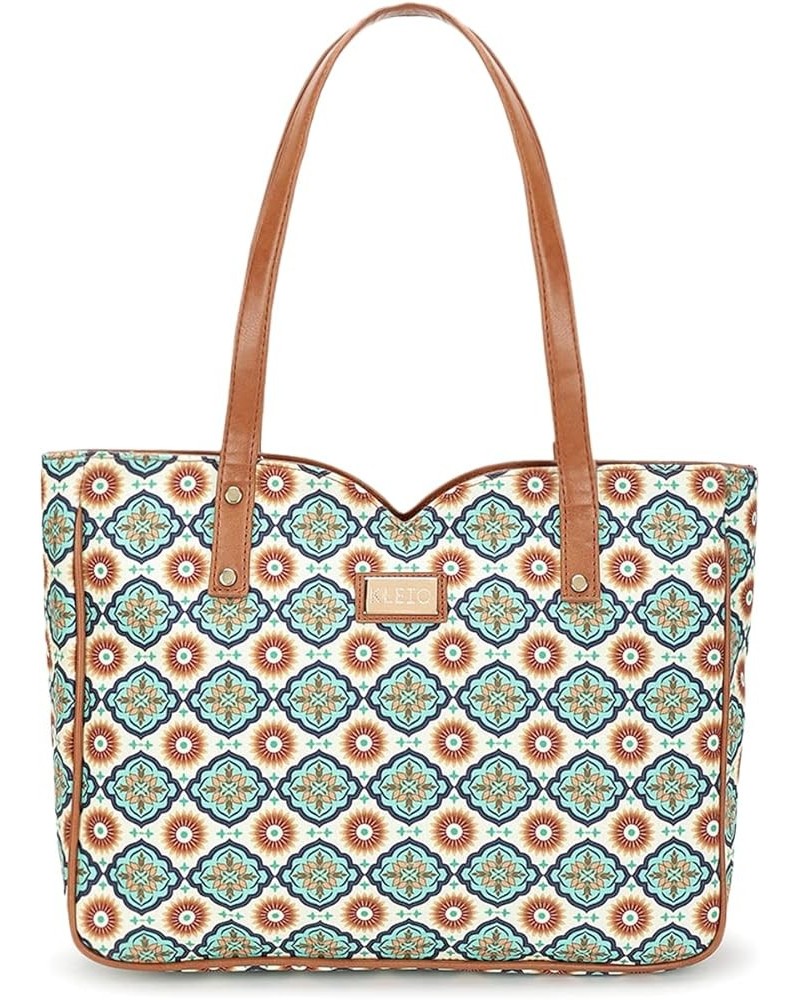 Printed Canvas Zipper Tote Handbag For Women Ladies (HO4015KL) Multicolour $24.47 Totes