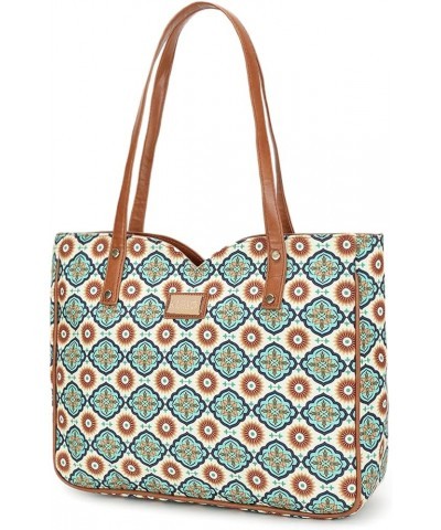 Printed Canvas Zipper Tote Handbag For Women Ladies (HO4015KL) Multicolour $24.47 Totes