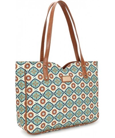 Printed Canvas Zipper Tote Handbag For Women Ladies (HO4015KL) Multicolour $24.47 Totes