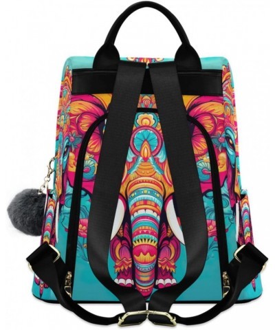 Elephant Bohoo Colorful Womens Backpack Purse Handbag Anti Theft Ladies Shoulder Bags Travel Backpack for Women Ladies Work T...