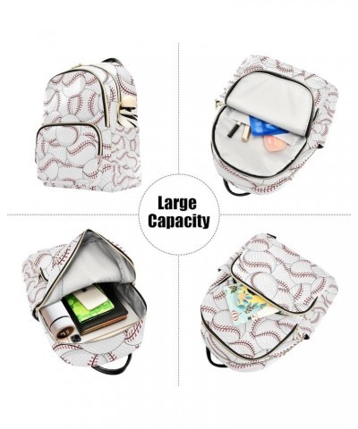 Women Backpack Cute Baseball Anti-Theft Travel Backpack with Luggage Belt Lightweight Handbag Lady Purse Roomy Double Zipper ...