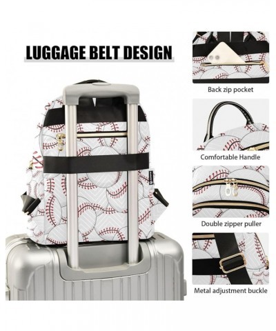 Women Backpack Cute Baseball Anti-Theft Travel Backpack with Luggage Belt Lightweight Handbag Lady Purse Roomy Double Zipper ...