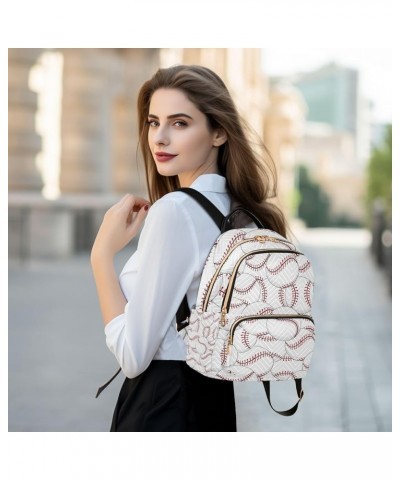 Women Backpack Cute Baseball Anti-Theft Travel Backpack with Luggage Belt Lightweight Handbag Lady Purse Roomy Double Zipper ...