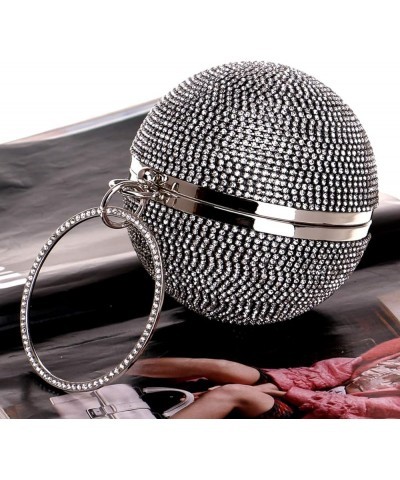 Women Wedding Clutch Round Evening-Bag Diamante Shoulder Crossbody-Bag Bride Purse 5 Colors 4 x 9Inches Black $26.09 Evening ...