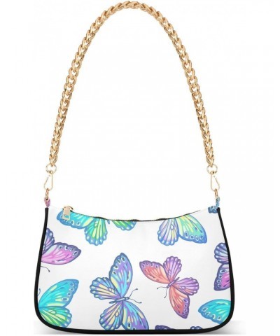 Colorful Butterfly Shoulder Bag for Women Small Purse Clutch Shoulder Purse Handbag Cute Purse with Chain Strap for Mum $12.6...