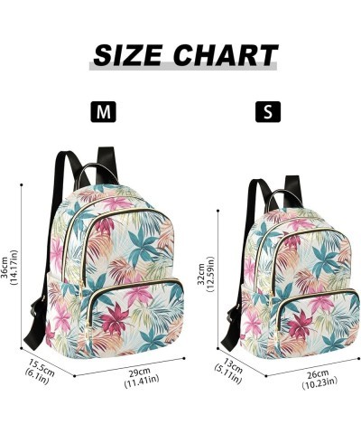 Botanical Colorful Leaves Fashion Backpack Purse for Women, Casual Daypacks, Ladies Gift for Traveling Hiking Multicolor Medi...