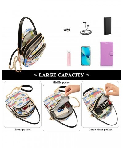 Vehicle Cell Phone Purse Car Truck Helicopter Star Gun Crossbody Handbag Durable Shoulder Bag Sturdy Travel Pouch Compact Chi...