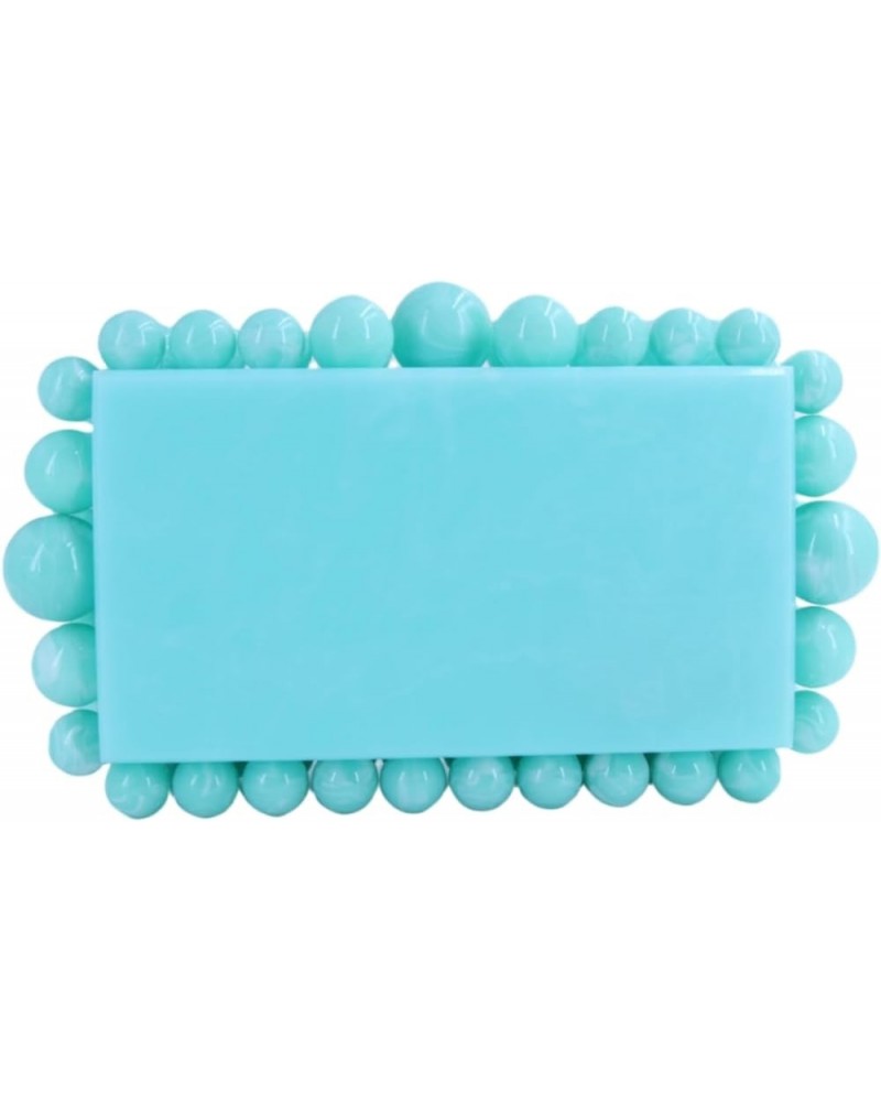 Women Acrylic Evening Clutch Shoulder Bag Marble Square Box Bead Purses for Wedding Party Light Green $25.08 Evening Bags