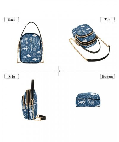 Coral Fish Blue Small Crossbody Bags for Women Adjustable Strap Purses Travel Handbags 20853356 $12.22 Crossbody Bags